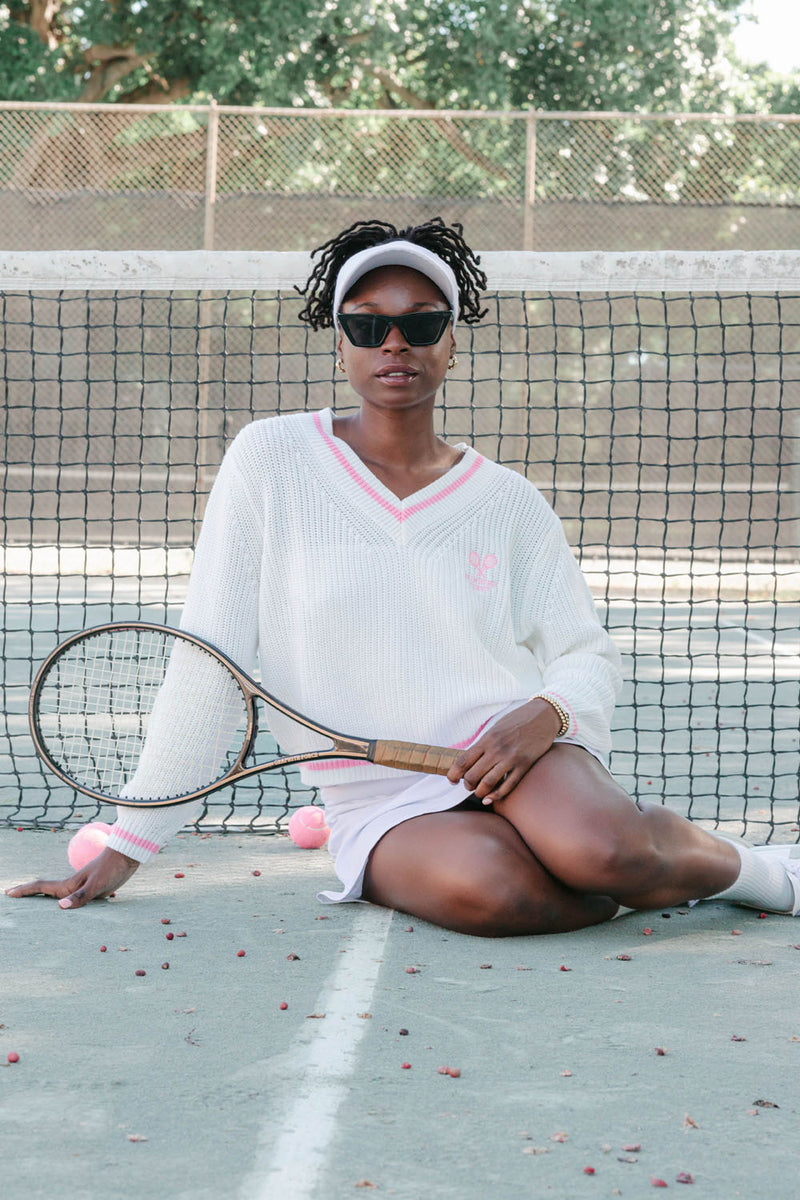 TKEES Matinée de Tennis V-neck (Cream)