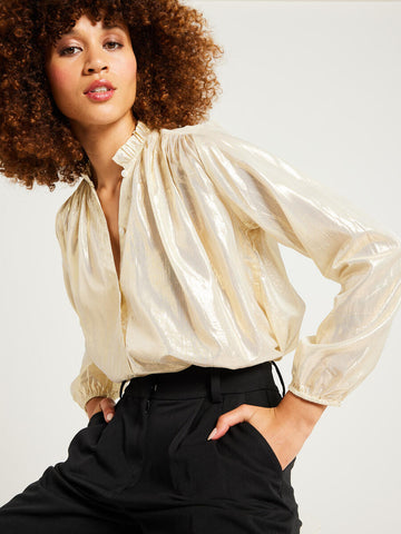 Gold lame hot sale shirt