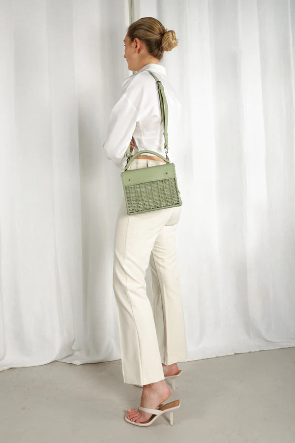 Wicker Wings Kuai Wicker Handbag - Sage