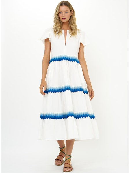 Oliphant V-Neck Maxi Dress – Pacifica Blue S