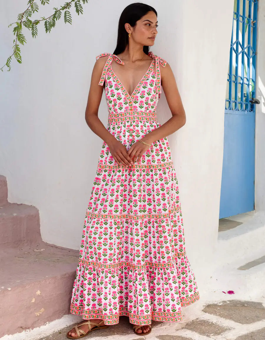 neon flowy dress Keep Things Interesting Floral Maxi Dress- Grey & Neon Coral, 2XL | Dresses | P.S. Kate