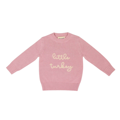 Children’s Little Turkey Crewneck Sweater - Purple