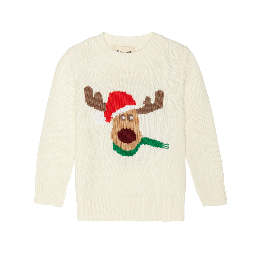 Kids Reindeer with Hat Crewneck Sweater