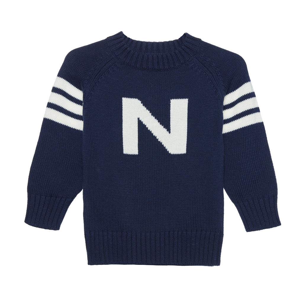 Children’s Varsity 'N' Sweater - Navy & White